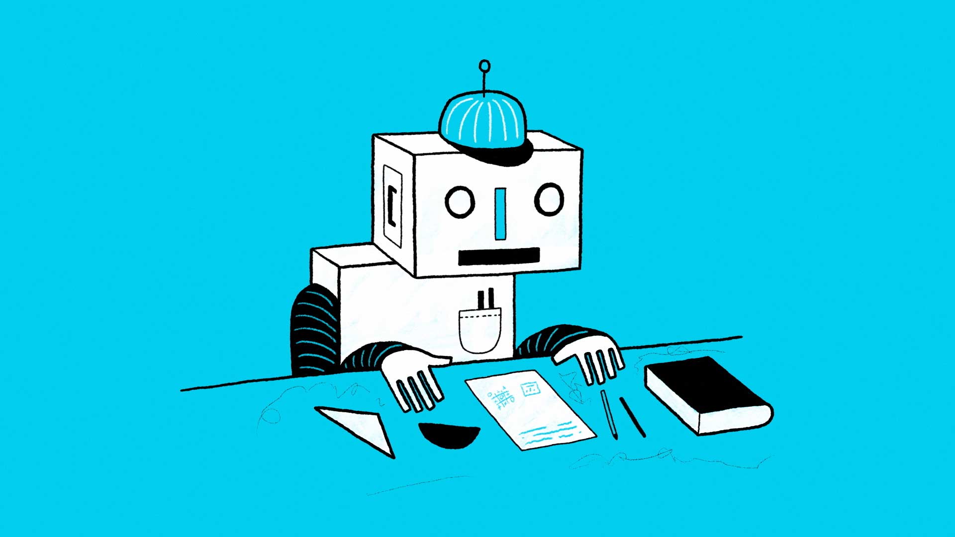 Robot at the desk