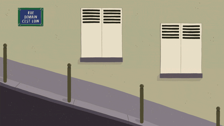 Ramo cycling downhill in Paris