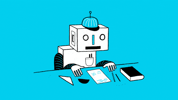 Robot at the desk