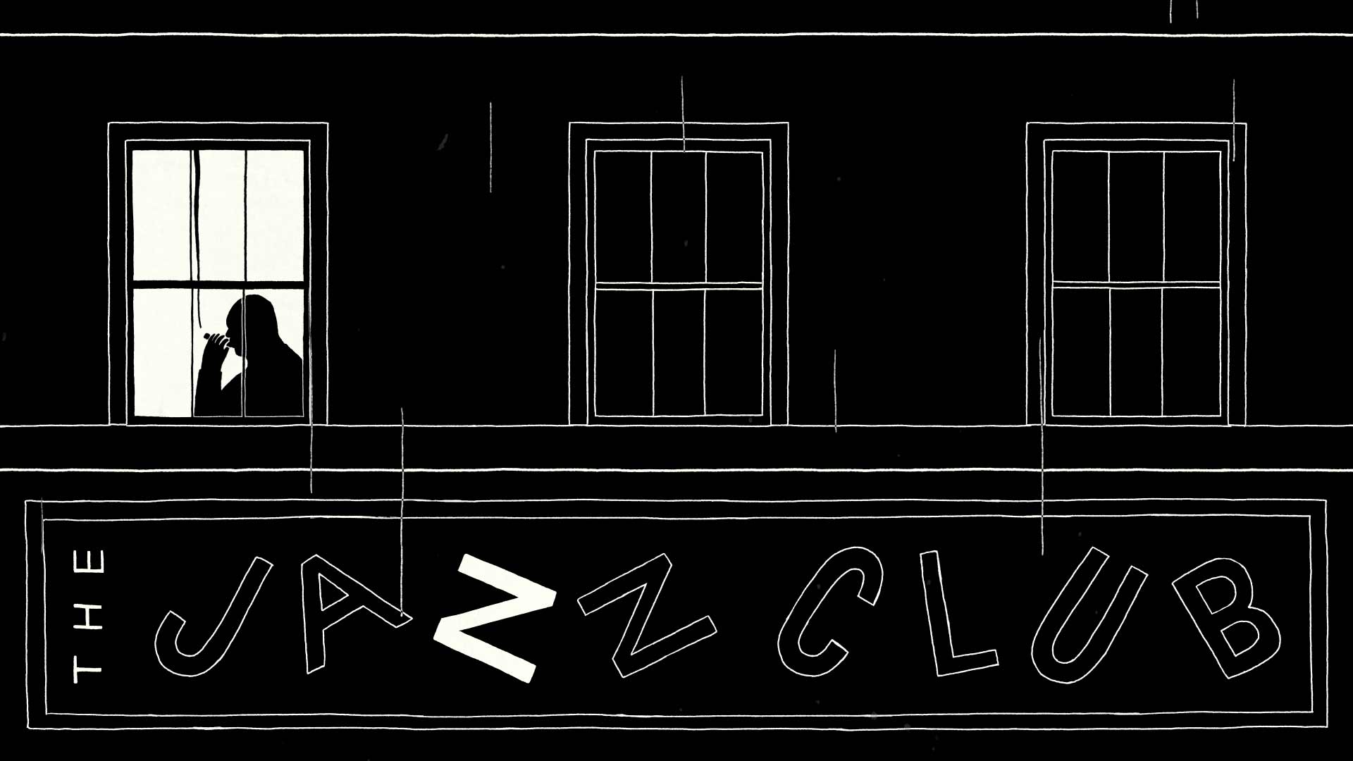 Silhouette in the jazz club.